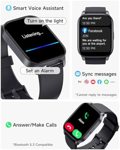 Smart Watch for Men Women, Answer/Make Calls, Alexa Built-in, Fitness Tracker, Heart Rate/Sleep Tracker/100 Sports/IP68 Waterproof, Smartwatch Compatible Android iOS - Image 2