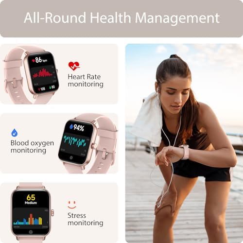 Smart Watch for Women Alexa Built-in, 1.8" Fitness Tracker with Answer/Make Call, IP68 Waterproof/SpO2/Heart Rate/Sleep/Monitor, 100+Sport Modes, Bluetooth Watch Compatible with Android & iPhone - Image 3