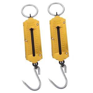 SUPVOX 2pcs Spring Scale Hanging Scale Fishing Pole Case Fishing Scale Vertical Weighing Scale Fruit Hook Portable Vegetables Scale Small Scale Weight Scale Hook Scale Iron Handheld Claim