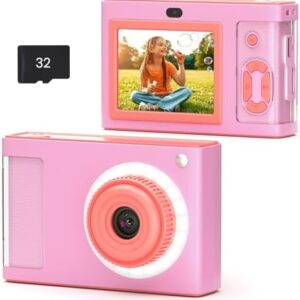 Digital Camera, FHD 1080P 48MP Camera with 8X Zoom and Dual Camera, Compact Kids Camera with 32GB TF Card, Christmas Birthday Toy Gifts for Beginner, Student, Children, Teen, Boys and Girls