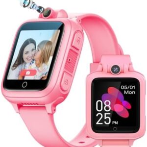 Girls' Smartwatch with 14 Games and HD Camera for 4-12 Year Olds! Touch Screen, Music Player, Calculator, Pink