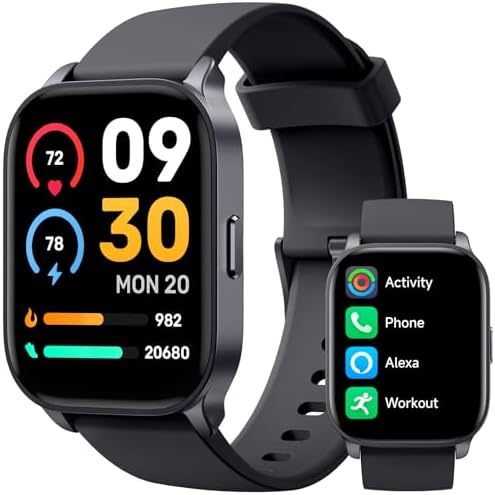 Smart Watch for Men Women, Answer/Make Calls, Alexa Built-in, Fitness Tracker, Heart Rate/Sleep Tracker/100 Sports/IP68 Waterproof, Smartwatch Compatible Android iOS
