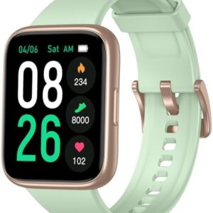 Smart Watch, Fitness Tracker with Heart Rate, SpO2 and Sleep Monitor, 44mm Swimming Waterproof Watch, Fitness Watches for Women Men, Step Tracker, Smartwatch Compatible with iOS Android Phones