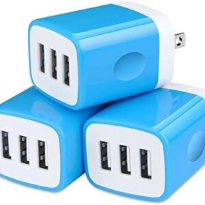 Wall Charger Adapter,USB Cubes,3Pack Universal Travel 3.1A 3 Muti Port Plug Charging Block Compatible with iPhone 15,14,13,12,SE 2020,11,X,8 Plus,Samsung GalaxyS23,S22,S21,S20 Ultra Plus FE, LG