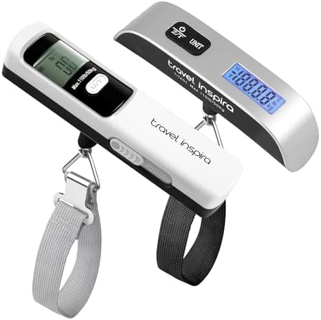 travel inspira Luggage Scale, Travel Essentials, Portable Digital Hanging Baggage Scale for Travel, Suitcase Weight Scale