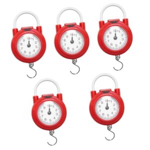 BESTOYARD 5pcs Spring Balance Suitcase Weight Scale Weighing Scale for Body Weight Travel Scale Luggage Weight Hanging Scale Luggage Scale Hand Scale to Weigh Luggage Metal Gift Mechanical