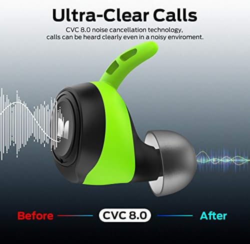 Monster Champion True Wireless Earbuds, Bluetooth 5.0 IPX8 Waterproof Sports Headphones with aptX Deep Bass, CVC 8.0 Noise Cancellation, Type C Quick Charge, 100Hrs Charging Case - Image 5