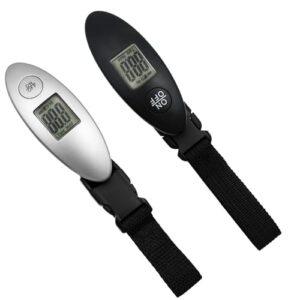 Travel Digital Luggage Scale (2 Pack), Portable Luggage Scale, Small in Size, Suitable for Carrying, with Tare Function, LCD Display Screen Design, Ideal for Scale Luggage Weight (Battery Included)