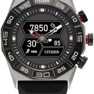 Citizen CZ Smart PQ2 Hybrid Smartwatch with YouQ Wellness app Featuring IBM Watson® AI and NASA Research, Black and White Customizable Display, Bluetooth, HR, Activity Tracker, 18-Day Battery Life