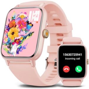 Smart Watch for Men Women with Bluetooth Call, Activity Fitness Tracker Heart Rate Sleep Monitor Pedometer,1.85" Touch Screen with 100+ Sport Modes, IP67 Waterproof Smartwatch for Android iOS