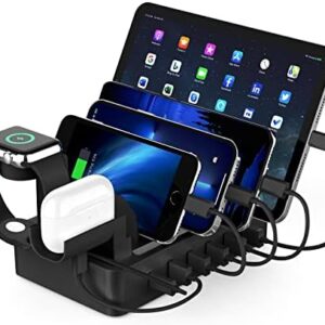 Multiple Charging Station Charger Station - Charging Station for Multiple Devices, 6 Ports USB Charging Dock for Phone| Earhead|Watch Stand, Fast Docking Station, Family Electronics Charging Center