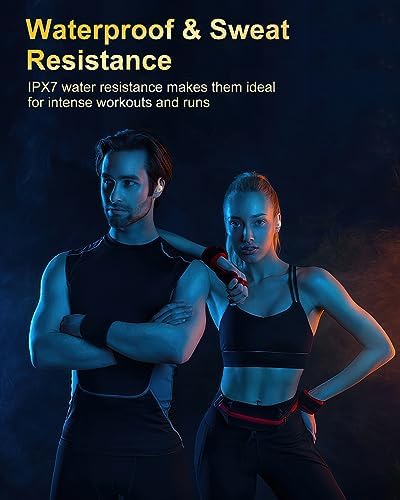 Wireless Earbuds Bluetooth 5.3 Headphones Sport, 2024 Wireless Earphones with Earhooks, HiFi Stereo Deep Bass with ENC Mic, 40H Dual LED Display, IPX7 Waterproof Ear Bud for Small Ear Running/Workout - Image 6