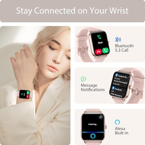 Smart Watch for Women Alexa Built-in, 1.8" Fitness Tracker with Answer/Make Call, IP68 Waterproof/SpO2/Heart Rate/Sleep/Monitor, 100+Sport Modes, Bluetooth Watch Compatible with Android & iPhone - Image 2