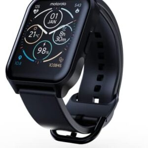 Motorola Moto Watch 70 - Health and Fitness Smartwatch for Every Day Wear, Advanced Health Features, Up to 10 Days Battery Life - Compatible with Android and iOS, Phantom Black