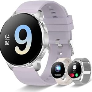 Smart Watch for Women (Answer/Make Call), Fitness Tracker for Android and iOS Phones Waterproof Smartwatch with 1.32" HD Full Touch Screen AI Voice Control Heart Rate Sleep Monitor Pedometer, Silver