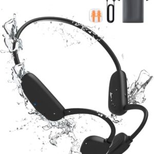 Bone-Conduction Headphones Bluetooth 5.3 IPX8 Waterproof Swimming Headset 18H Playtime Open Ear Sports Earphone Wireless 32G for Running, Cycling, Hiking, Driving, Gym