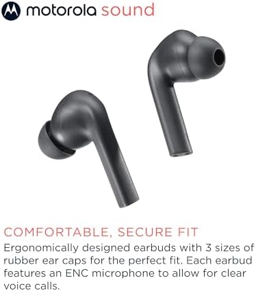 Motorola Moto Buds 065 - True Wireless, Ear Buds, Noise Isolation and 17 Hours Playtime, Touch Control on Both Earbuds, IPX4 Water Resistant, ENC mic for Clear Voice Calls. (Moonless Night) - Image 3