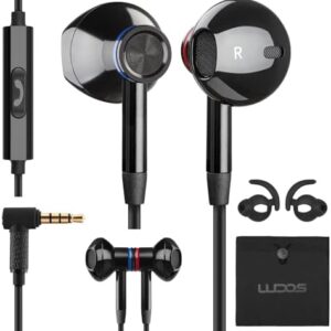 LUDOS NOVA Wired Earbuds in-Ear Headphones, 5 Year Warranty, Earphones with Microphone, 3.5mm Plug-in Ear Buds Calls Compatible with iPhone, Laptop, Computer, School Students, Kids, Women, Small Ears