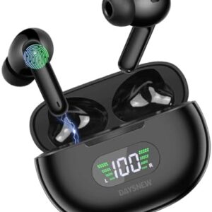 Hybrid Active Noise Cancelling Earbuds Wrieless, BlueTooth Earbuds with 50H Playtime, LED Display, IPx5 Waterproof, Immersive HiFi Stereo Sound, Ture Wireless Earbuds for iPhone/Android, Black