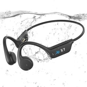 Swimming Headphones,IP68 Waterproof Open Earphones,Bone Conduction Headphones Bluetooth 5.3,Wireless Earbuds Built-in MP3 Player 32G Memory,Sports Headphones are Suitable for Swimming, Running