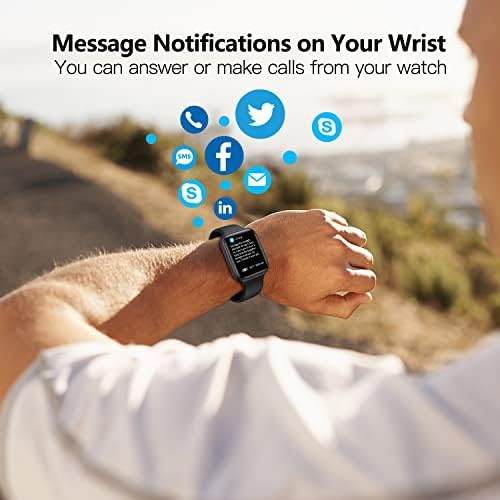 Bebinca Smart Watch (Answer/Make Call) with Heart Rate/Sleep/Blood Oxygen Monitor, Voice Assistant Compatible with Samsung iPhone Android Phones, IP68 Waterproof, Black - Image 3