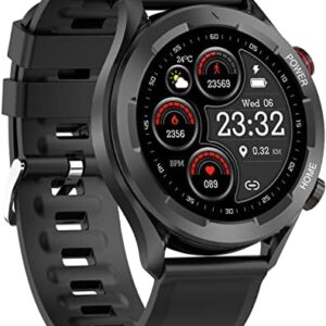 BRIBEJAT Smart Watch for Men Compatible with Samsung iPhone Android Phones (Dial/Answer Calls) Built-in Music Player Activity Tracker, Real-time Heart Rate & Sleep Monitor Pedometer, Gray