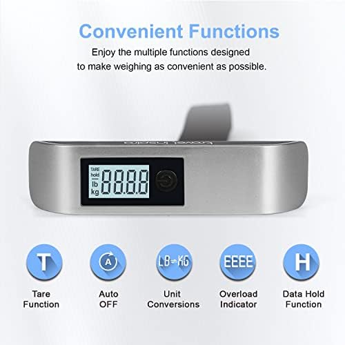 travel inspira Luggage Scale, Digital Luggage Scales, Baggage Scale,110LB / 50KG, Battery Included - Image 5