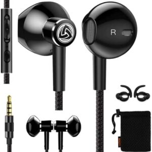 LUDOS SPECTA Wired Earbuds in-Ear Headphones, 5 Years Warranty, Earphones with Microphone for Clear Calls, Noise Isolating, for iPhone, iPad, Samsung, Laptop, School Students, Kids, Women, Small Ears