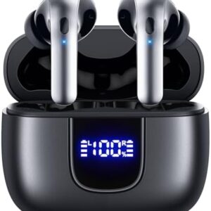 Wireless Earbuds Bluetooth 5.3 Headphones 78Hrs Playtime In-ear Earbuds with Wireless Charging Case LED Power Display Deep Bass Earphones Waterproof Headset with Built-in Mic for Android iOS phone TV