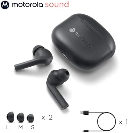 Motorola Moto Buds 065 - True Wireless, Ear Buds, Noise Isolation and 17 Hours Playtime, Touch Control on Both Earbuds, IPX4 Water Resistant, ENC mic for Clear Voice Calls. (Moonless Night) - Image 7