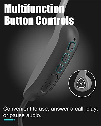 Tayogo Bone Conduction Headphones, Wireless Bluetooth Bone Conducting Earbuds, Open Ear Headset with Mic, for Running, Cycling, Yoga-Grey - Image 3
