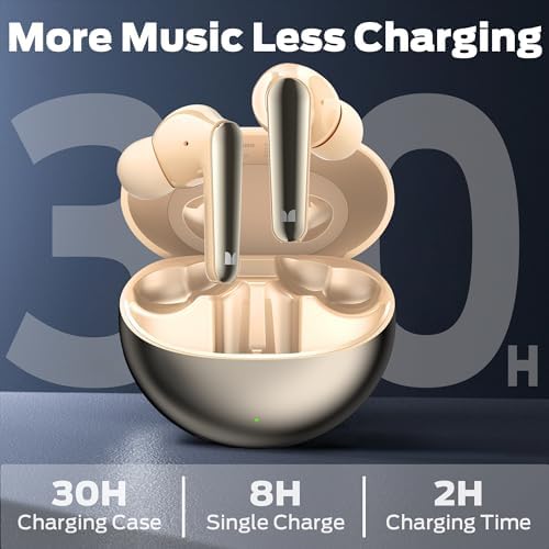 Monster N-Lite 203 AirLinks Wireless Earbuds, Bluetooth 5.3 Headphones HiFi Stereo, Wireless Earphones with 30H Playback, Type-C Charging, HD Clear Call, Touch Control, IPX6 Waterproof in-Ear Earbuds - Image 5