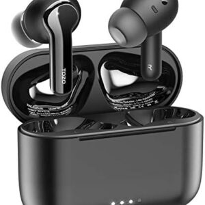 TOZO NC2 Hybrid Active Noise Cancelling Wireless Earbuds, in-Ear Detection Headphones, IPX6 Waterproof Bluetooth 5.3 Stereo Earphones, Immersive Sound Premium Deep Bass Headset, Black