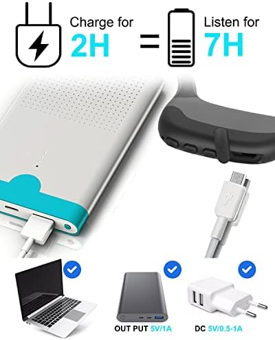 Tayogo Bone Conduction Headphones, Wireless Bluetooth Bone Conducting Earbuds, Open Ear Headset with Mic, for Running, Cycling, Yoga-Grey - Image 7