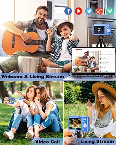 Digital Camera, Lecran FHD 1080P 36.0 Mega Pixels Vlogging Camera with 16X Digital Zoom, LCD Screen, Compact Portable Mini Cameras for Students, Teens, Kids (Blue) - Image 6