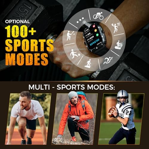 Military Smart Watch for Men 3ATM Waterproof Watch 2.0'' Big Screen Rugged Tactical Smartwatch 430mAh Fitness Tracker with Heart Rate Sleep Monitor for iPhone Android - Image 6