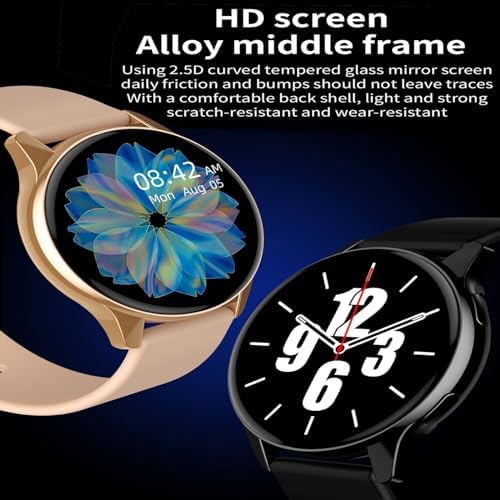 Smart Watch for Women,Fitness Tracker with Blood Oxygen and Heart Rate Monitor, Step Counter, IP67 Waterproof,1.28"" Fintness Watch and Smartwatch for Android&iOS (Rose Gold), T2PRO - Image 3