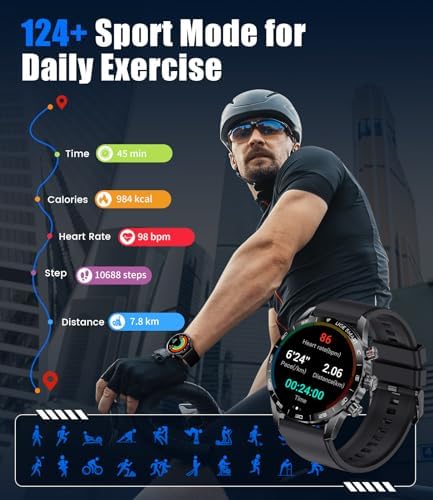 BANGWEI Smart Watches for Men Answer/Make Call for Android iOS, 1,43" AMOLED HD Touch Screen Fitness Tracker Watch with Heart Rate spO2 Sleep Monitor Step Counter IP68 Waterproof Smartwatch - Image 5