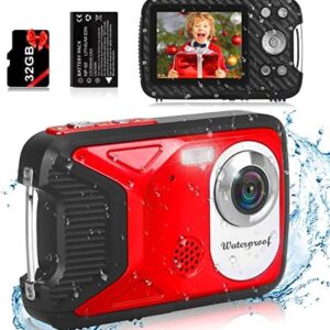 Waterproof Digital Camera HD 1080P 36MP Compact Digital Camera for Kids with 32GB Card Point and Shoot Camera Portable Camera for Teens Students Boys Girls