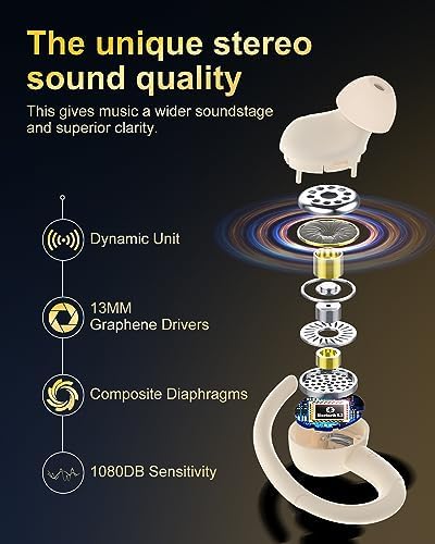 Wireless Earbuds Bluetooth 5.3 Headphones Sport, 2024 Wireless Earphones with Earhooks, HiFi Stereo Deep Bass with ENC Mic, 40H Dual LED Display, IPX7 Waterproof Ear Bud for Small Ear Running/Workout - Image 2