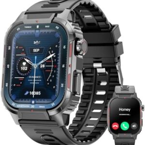 Smart Watches for Men, 2.02 Inches Sports Fitness Watch with Bluetooth Call, Fitness Tracker with Blood Oxygen, Heart Rate and Sleep Monitor, 123+ Sports Modes, Smart Watch for Android iPhone