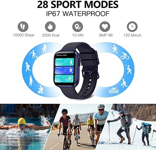Bebinca Smart Watch (Answer/Make Call) with Heart Rate/Sleep/Blood Oxygen Monitor, Voice Assistant Compatible with Samsung iPhone Android Phones, IP68 Waterproof, Black - Image 6