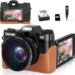 Digital Camera 4K 48MP with WiFi 2 Batteries 32G TF Card,16X Vlogging Camera for Photography,Cameras Built in 9 Shooting Mode Auto Focus & Anti Shake