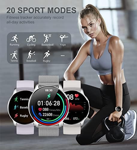 Smart Watch for Women (Answer/Make Call), Fitness Tracker for Android and iOS Phones Waterproof Smartwatch with 1.32" HD Full Touch Screen AI Voice Control Heart Rate Sleep Monitor Pedometer, Silver - Image 5