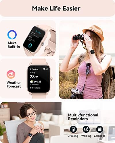 Smart Watch for Women - 1.8" Full Touch HD Screen, 24-Hour Heart Rate, Blood Oxygen, Sleep Monitor, Alexa Built-in, IP68 Waterproof, 100 Sports Modes, Unisex - Image 3