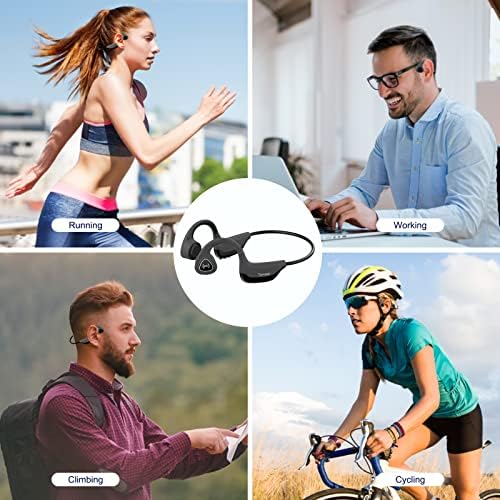 Tayogo Bone Conduction Headphones, Wireless Bluetooth Bone Conducting Earbuds, Open Ear Headset with Mic, for Running, Cycling, Yoga-Grey - Image 8