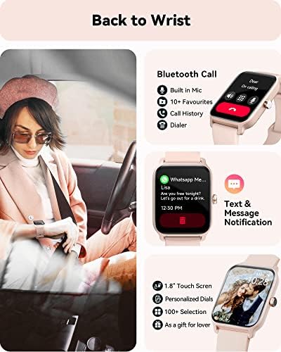 Smart Watch for Women - 1.8" Full Touch HD Screen, 24-Hour Heart Rate, Blood Oxygen, Sleep Monitor, Alexa Built-in, IP68 Waterproof, 100 Sports Modes, Unisex - Image 2