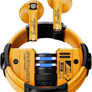 Transformers TF-T23 Ear Buds Wireless Bluetooth 5.4 Earbuds Bass Stereo Earphones, Bluetooth Earbuds in Ear HD Mic, 60H Playtime Ear Buds, IPX5 Sweatproof Earbuds for Android iOS Yellow