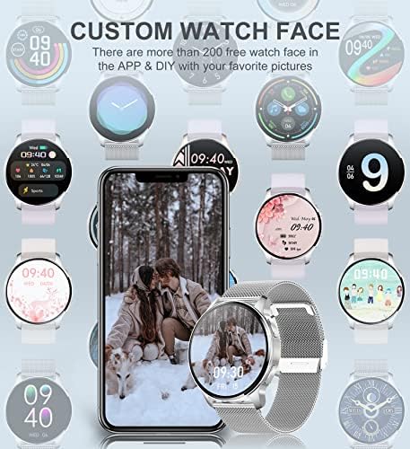 Smart Watch for Women (Answer/Make Call), Fitness Tracker for Android and iOS Phones Waterproof Smartwatch with 1.32" HD Full Touch Screen AI Voice Control Heart Rate Sleep Monitor Pedometer, Silver - Image 3