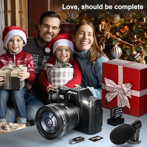 Digital Camera for Photography and Video,4K 48MP Vlogging Camera for YouTube with 180° Flip Screen,16X Digital Zoom,52mm Wide Angle,Leather Hold & Strap, 2 Batteries, 32GB TF Card(S100,Black) - Image 7